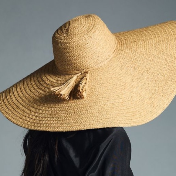 Anthropologie Tan Wide-Brim Hat - Picture 1 of 5